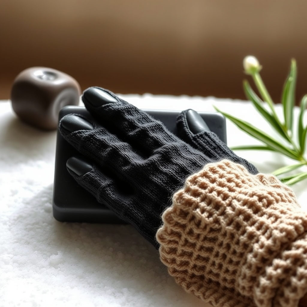 gommage savon noir et gant kessa maison